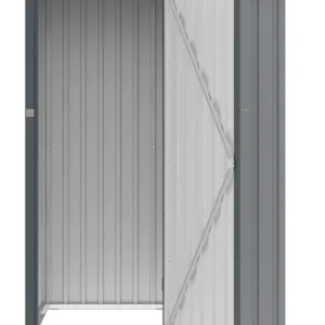 Domek metalowy ogrodowy Hardmaister Kent 143 × 89 cm Light Grey