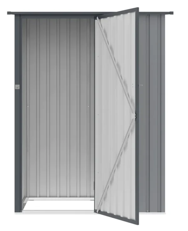 Domek metalowy ogrodowy Hardmaister Kent 143 × 89 cm Light Grey