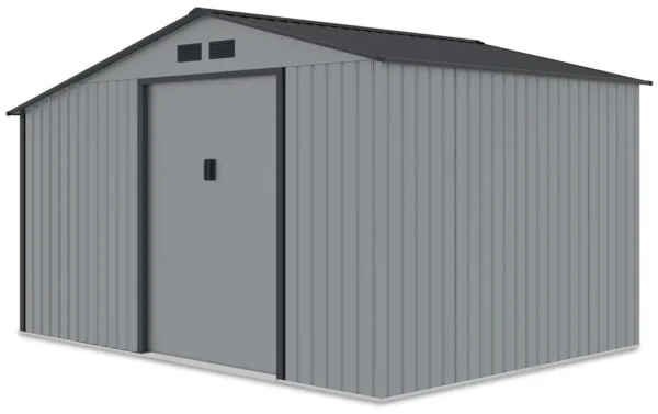 Tool_house_with_woodshed_MADISON_342x191cm_Light_Grey_Hardmaister___3__0eb7 Domek metalowy ogrodowy z drewutnią Hardmaister Madison 342 × 191 cm Light Grey