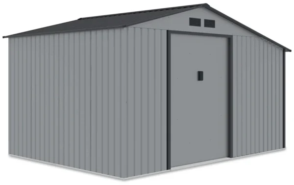 Tool_house_with_woodshed_MADISON_342x191cm_Light_Grey_Hardmaister___4__4140 Domek metalowy ogrodowy z drewutnią Hardmaister Madison 342 × 191 cm Light Grey
