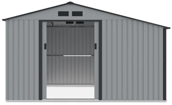 Tool_house_with_woodshed_MADISON_342x191cm_Light_Grey_Hardmaister___5__1840 Domek metalowy ogrodowy z drewutnią Hardmaister Madison 342 × 191 cm Light Grey