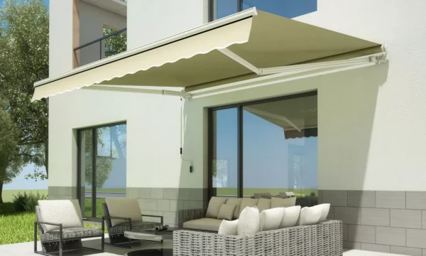aran__acja_markizy_ogrodowej_zamontowana_do___ciany_budynku_6ca8 Markiza tarasowa Gutroof Classic 400 × 300 cm Beige