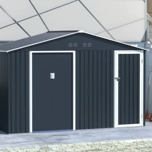Domek metalowy ogrodowy Hardmaister Falcon 340 × 194 cm Cold Grey