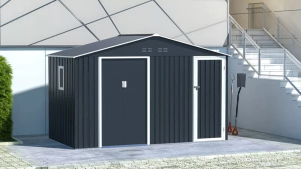 Domek metalowy ogrodowy Hardmaister Falcon 340 × 194 cm Cold Grey