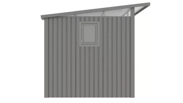 boczna_elewacja_domku_narzedziowego_z_zamontowanym_oknem_9931 Domek metalowy ogrodowy Hardmaister Portland 289 × 253 cm Grey Aluminium