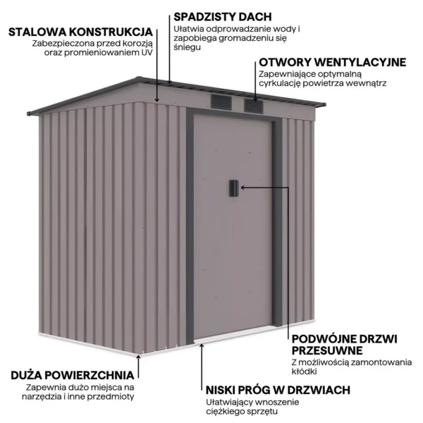 details_of_house_garden_Oregon_201x121_cm_Warm_Grey_house_garden_features_4cb2 Domek metalowy ogrodowy Hardmaister Oregon 201 × 121 cm Warm Grey
