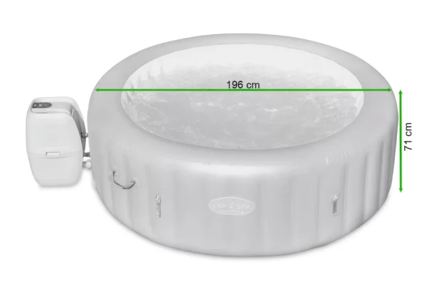 dimensions_of_the_garden_jacuzzi_palm_spings_airjet_ea50 Jacuzzi ogrodowe Bestway Palm Springs AirJet 4–6 osób 196 × 71 cm