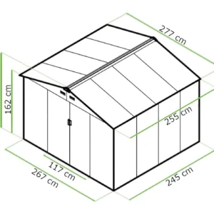 Domek metalowy ogrodowy Hardmaister Hudson 277 × 255 cm Light Wood