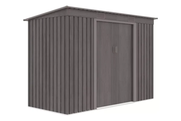 Domek metalowy ogrodowy Hardmaister Oregon 261 × 121 cm Light Wood