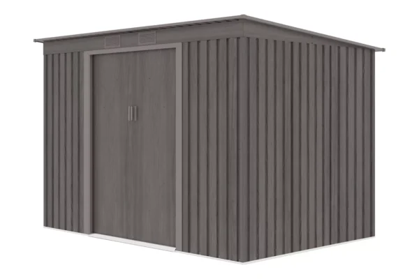 domek-ogrodowy-oregon-262x181cm-light-wood-bok2 Domek metalowy ogrodowy Hardmaister Oregon 261 × 181 cm Light Wood