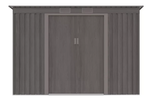 domek-ogrodowy-oregon-262x181cm-light-wood-przod Domek metalowy ogrodowy Hardmaister Oregon 261 × 181 cm Light Wood