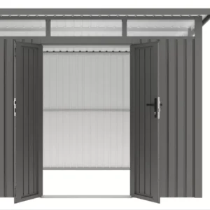 domek_na_narzedzia_z_otwartym_wejsciem_5838 Domek metalowy ogrodowy Hardmaister Portland 289 × 318 cm Grey Aluminium