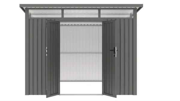 domek_na_narzedzia_z_otwartym_wejsciem_5838 Domek metalowy ogrodowy Hardmaister Portland 289 × 318 cm Grey Aluminium