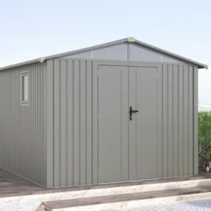 Domek metalowy ogrodowy Hardmaister Michigan 304 × 296 cm Grey Aluminium