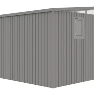 domek_narzedziowy_w_kolorze_szarym_sfotografowany_pod_katem_e79c Domek metalowy ogrodowy Hardmaister Portland 289 × 253 cm Grey Aluminium