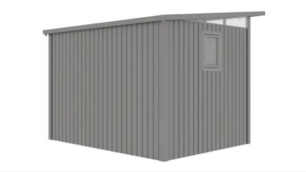 domek_narzedziowy_w_kolorze_szarym_sfotografowany_pod_katem_e79c Domek metalowy ogrodowy Hardmaister Portland 289 × 253 cm Grey Aluminium