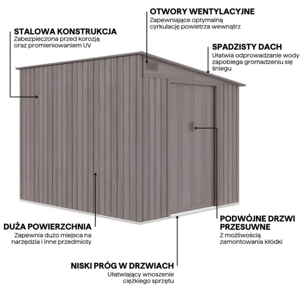 features_of_tool_house_JASPER_214x257_cm_Light_Wood_details_4828 Domek metalowy ogrodowy Hardmaister Jasper 214 × 257 cm Light Wood