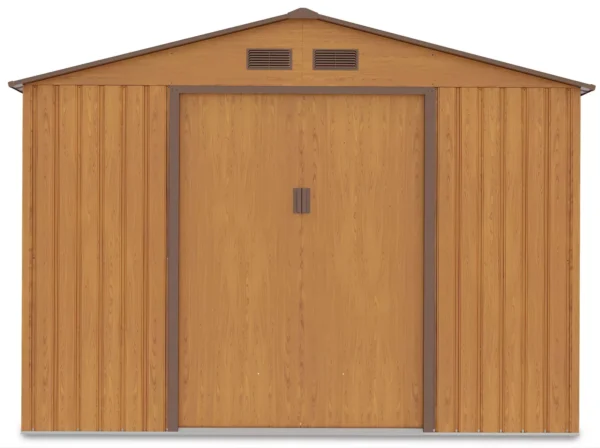 Domek metalowy ogrodowy Hardmaister Hudson 277 × 255 cm Oak Brown