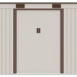 Domek metalowy ogrodowy Hardmaister Oregon 261 × 121 cm Beige