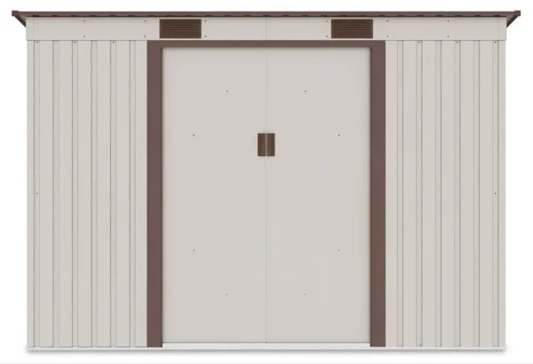 Domek metalowy ogrodowy Hardmaister Oregon 261 × 121 cm Beige