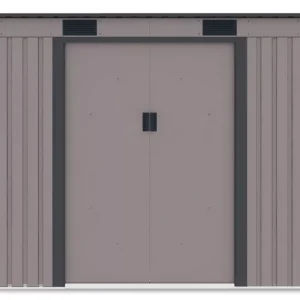 Domek metalowy ogrodowy Hardmaister Oregon 261 × 121 cm Warm Grey