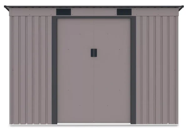 Domek metalowy ogrodowy Hardmaister Oregon 261 × 121 cm Warm Grey