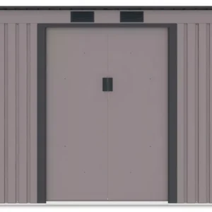 Domek metalowy ogrodowy Hardmaister Oregon 261 × 181 cm Warm Grey