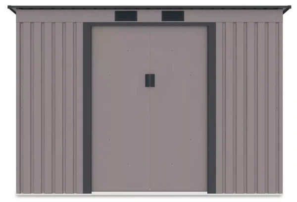 Domek metalowy ogrodowy Hardmaister Oregon 261 × 181 cm Warm Grey