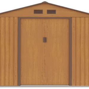 Domek metalowy ogrodowy Hardmaister Hudson 277 × 191 cm Oak Brown
