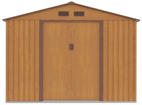 Domek metalowy ogrodowy Hardmaister Hudson 277 × 191 cm Oak Brown