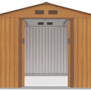 Domek metalowy ogrodowy Hardmaister Hudson 277 × 255 cm Oak Brown