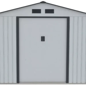 Domek metalowy ogrodowy Hardmaister Hudson 277 × 191 cm Light Grey