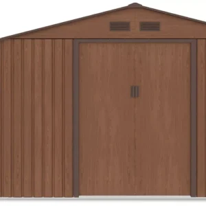 Domek metalowy ogrodowy z drewutnią Hardmaister Madison 342 × 191 cm Walnut