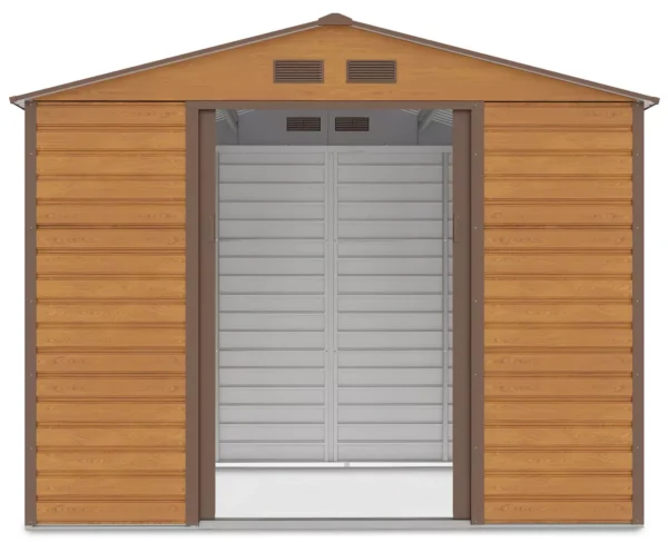 Domek metalowy ogrodowy Hardmaister Montreal 277 × 195 cm Oak Brown