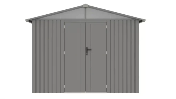 Domek metalowy ogrodowy Hardmaister Michigan 304 × 296 cm Grey Aluminium