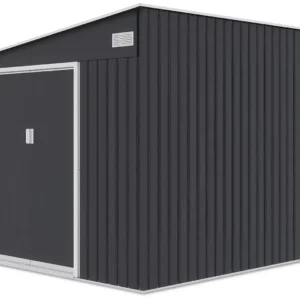 gardem_house_JASPER_279x321_cm_COLD_GREY_hardmaister_right_side_of_the_house_73b1 Domek metalowy ogrodowy Hardmaister Jasper 279 × 321 cm Cold Grey
