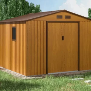 Domek metalowy ogrodowy Hardmaister Hudson 277 × 255 cm Oak Brown