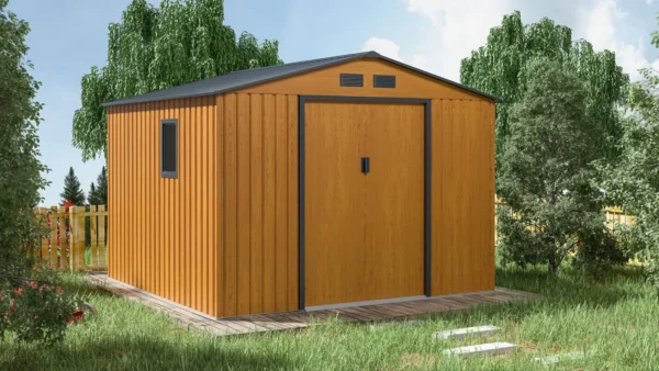 Domek metalowy ogrodowy Hardmaister Hudson 277 × 255 cm Oak Grey