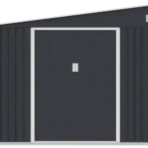 garden_house_JASPER_279x321_cm_Cold_Grey_hardmaister_front_view_roof_with_a_slo_39c3 Domek metalowy ogrodowy Hardmaister Jasper 279 × 321 cm Cold Grey