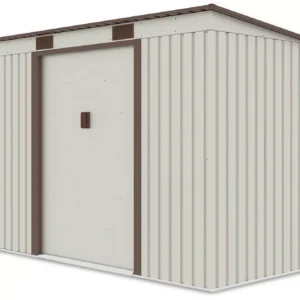 Domek metalowy ogrodowy Hardmaister Oregon 261 × 121 cm Beige