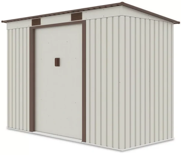 Domek metalowy ogrodowy Hardmaister Oregon 261 × 121 cm Beige