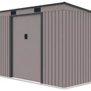 Domek metalowy ogrodowy Hardmaister Oregon 261 × 121 cm Warm Grey
