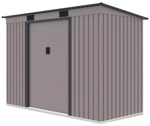 Domek metalowy ogrodowy Hardmaister Oregon 261 × 121 cm Warm Grey