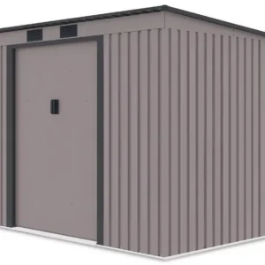 Domek metalowy ogrodowy Hardmaister Oregon 261 × 181 cm Warm Grey