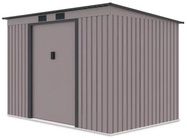 Domek metalowy ogrodowy Hardmaister Oregon 261 × 181 cm Warm Grey