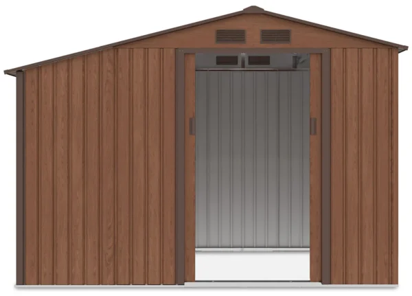 garden_house_woodshed_madison_278x191cm_walnut___hardmaister__5__29ad2 Domek metalowy ogrodowy z drewutnią Hardmaister Madison 278 × 191 cm Walnut