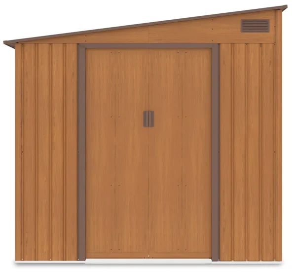 garden_shed_JASPER_214x257_cm_Oak_Brown_hardmaister_front_view_3b49 Domek metalowy ogrodowy Hardmaister Jasper 214 × 257 cm Oak Brown