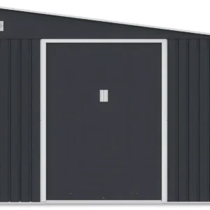 garden_shed_JASPER_279x321_cm_Cold_grey_hardmaister_front_view_roof_with_a_slop_2e59 Domek metalowy ogrodowy Hardmaister Jasper 279 × 321 cm Cold Grey