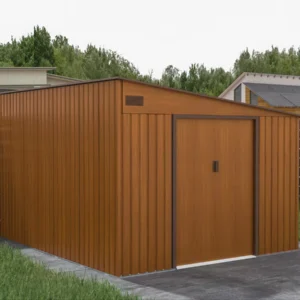 Domek metalowy ogrodowy Hardmaister Jasper 279 × 321 cm Oak Brown
