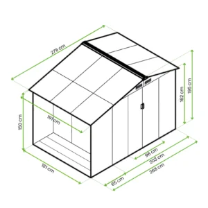 house_garden_MADISON_278x191_cm_Hardmaister_dimensions__2__b0e2 Domek metalowy ogrodowy z drewutnią Hardmaister Madison 278 × 191 cm Cold Grey